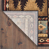 Oriental Weavers Woodlands 1041C Cabin/Lodge/Nature Southwest/Lodge Polypropylene Indoor Area Rug Black/ Multi 9'10" x 12'10" W1041C300390ST