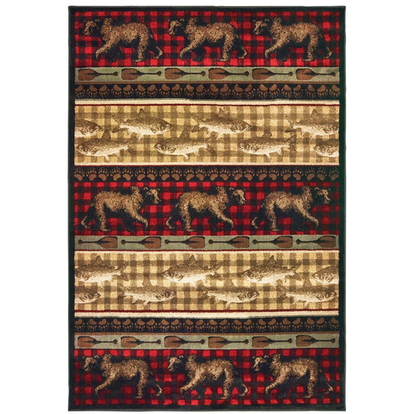 Oriental Weavers Woodlands 9594B Cabin/Lodge/Nature Southwest/Lodge Polypropylene Indoor Area Rug Red/ Multi 9'10" x 12'10" W9594B300390ST