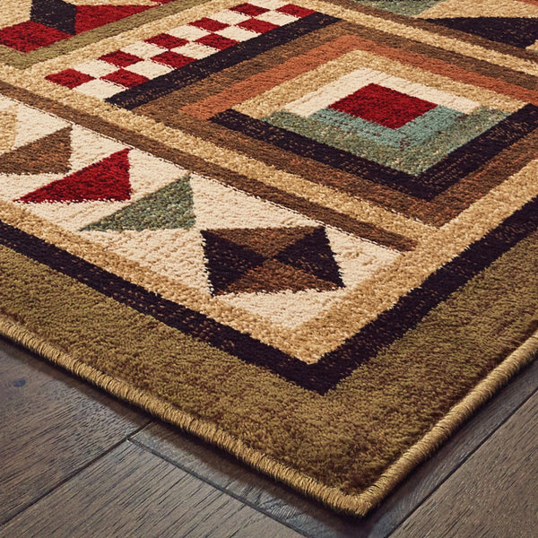 Oriental Weavers Woodlands 9596A Cabin/Lodge/Nature Southwest/Lodge Polypropylene Indoor Area Rug Brown/ Multi 9'10" x 12'10" W9596A300390ST