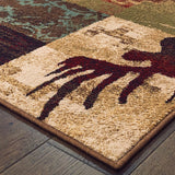 Oriental Weavers Woodlands 9649A Cabin/Lodge/Nature Southwest/Lodge Polypropylene Indoor Area Rug Brown/ Rust 9'10" x 12'10" W9649A300390ST