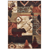 Oriental Weavers Woodlands 9649A Cabin/Lodge/Nature Southwest/Lodge Polypropylene Indoor Area Rug Brown/ Rust 9'10" x 12'10" W9649A300390ST