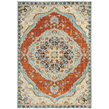 Oriental Weavers Xanadu 1332Q Vintage/Persian Oriental Polypropylene Indoor Area Rug Orange/ Blue 5'3" x 7'6" X1332Q160230ST