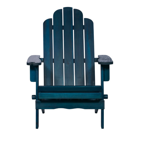 Walker Edison Patio Wood Adirondack Chair - Navy Blue Wash in Acacia Wood OWACKDBU 842158194602