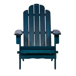 Walker Edison Patio Wood Adirondack Chair - Navy Blue Wash in Acacia Wood OWACKDBU 842158194602