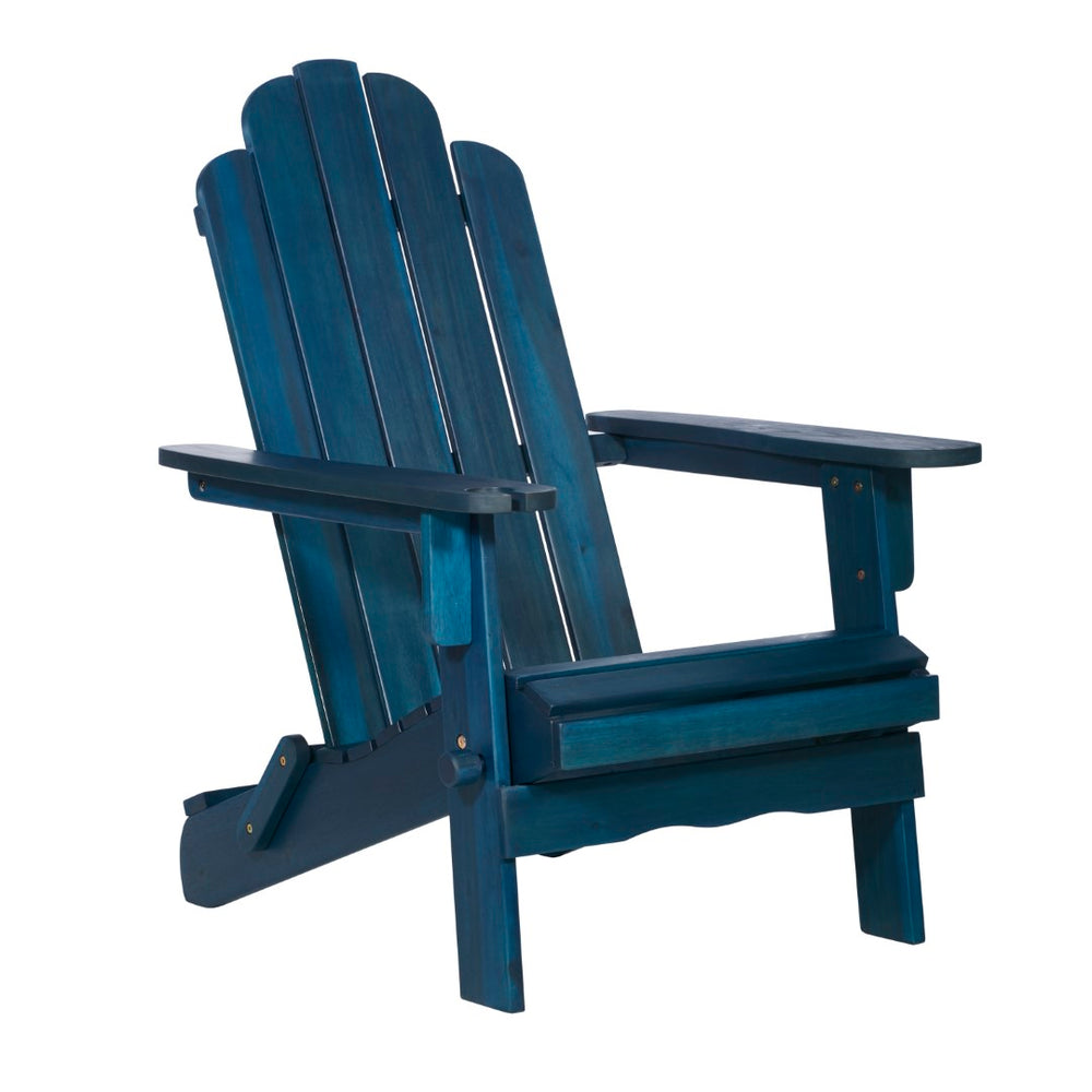 Walker Edison Patio Wood Adirondack Chair - Navy Blue Wash in Acacia Wood OWACKDBU 842158194602