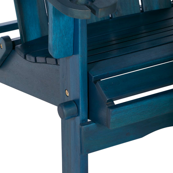 Walker Edison Patio Wood Adirondack Chair - Navy Blue Wash in Acacia Wood OWACKDBU 842158194602