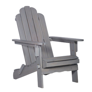 Walker Edison Patio Wood Adirondack Chair - Gray Wash in Acacia Wood OWACKDGW 842158194596
