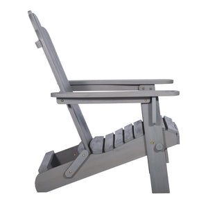 Walker Edison Patio Wood Adirondack Chair - Gray Wash in Acacia Wood OWACKDGW 842158194596