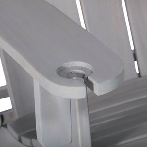 Walker Edison Patio Wood Adirondack Chair - Gray Wash in Acacia Wood OWACKDGW 842158194596