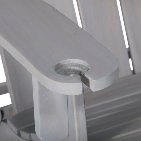 Walker Edison Patio Wood Adirondack Chair - Gray Wash in Acacia Wood OWACKDGW 842158194596