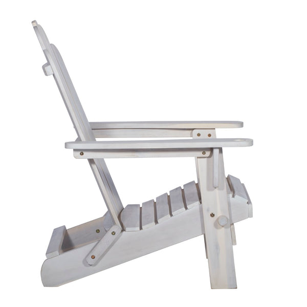 Walker Edison Patio Wood Adirondack Chair - White Wash in Acacia Wood OWACKDWW 842158194589