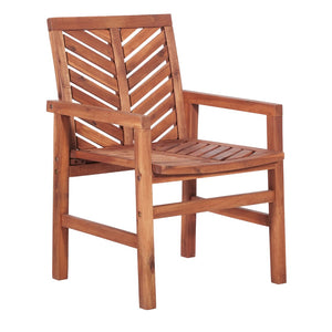 Walker Edison Patio Wood Chairs, Set of 2 - Brown in Solid Acacia Wood OWC2VINBR 842158185105