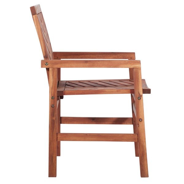 Walker Edison Patio Wood Chairs, Set of 2 - Brown in Solid Acacia Wood OWC2VINBR 842158185105
