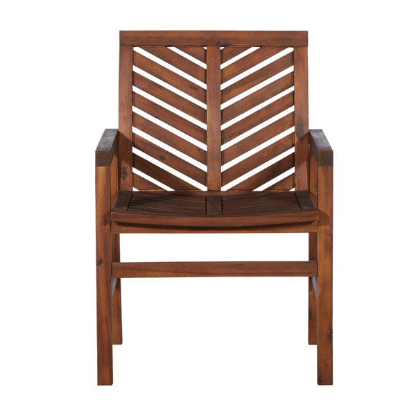 Walker Edison Patio Wood Chairs, Set of 2 - Dark Brown in Solid Acacia Wood OWC2VINDB 842158185099