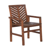 Walker Edison Patio Wood Chairs, Set of 2 - Dark Brown in Solid Acacia Wood OWC2VINDB 842158185099
