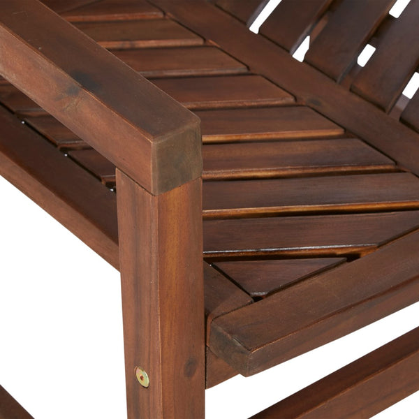 Walker Edison Patio Wood Chairs, Set of 2 - Dark Brown in Solid Acacia Wood OWC2VINDB 842158185099