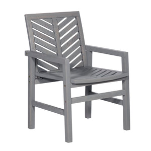 Walker Edison Outdoor Chevron Chair, set of 2 - Grey Wash OWC2VINGW
