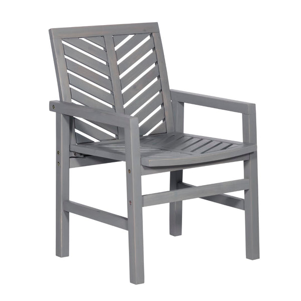 Walker Edison Outdoor Chevron Chair, set of 2 - Grey Wash OWC2VINGW