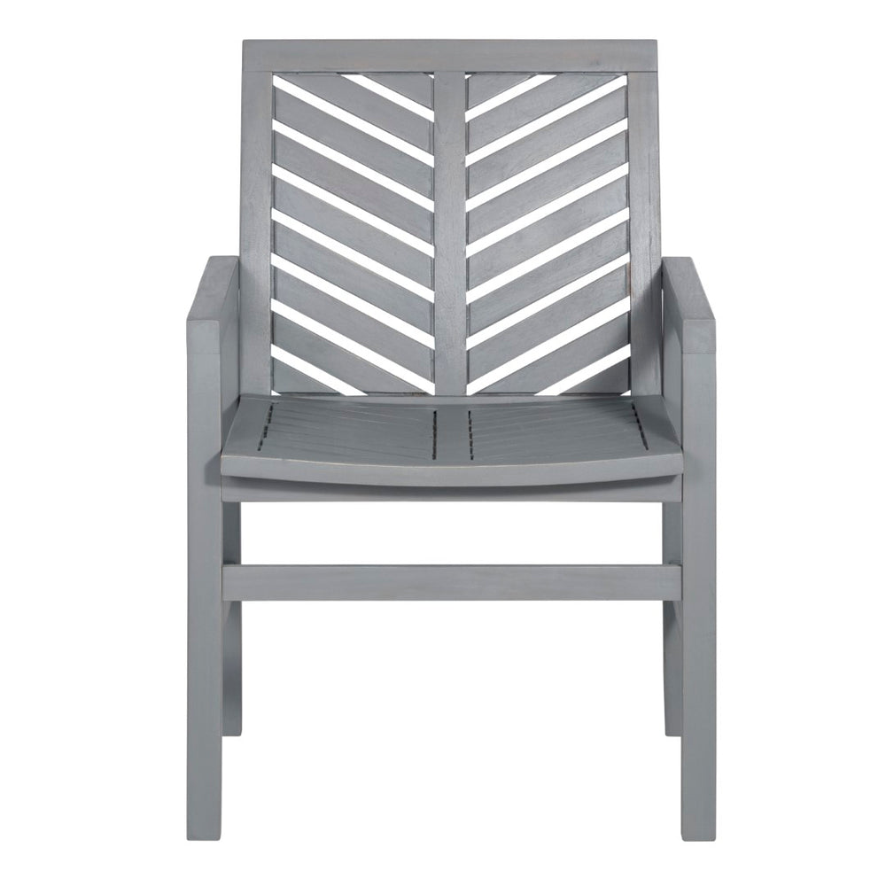 Walker Edison Outdoor Chevron Chair, set of 2 - Grey Wash OWC2VINGW