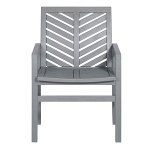 Walker Edison Outdoor Chevron Chair, set of 2 - Grey Wash OWC2VINGW