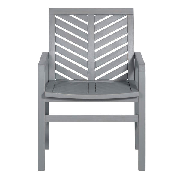 Walker Edison Outdoor Chevron Chair, set of 2 - Grey Wash OWC2VINGW