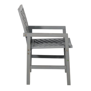 Walker Edison Outdoor Chevron Chair, set of 2 - Grey Wash OWC2VINGW