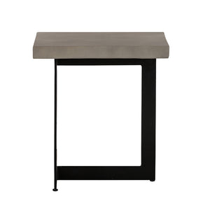 VIG Furniture Modrest Sharon Modern Concrete & Black Metal End Table VGLBOWEN-LT45-01