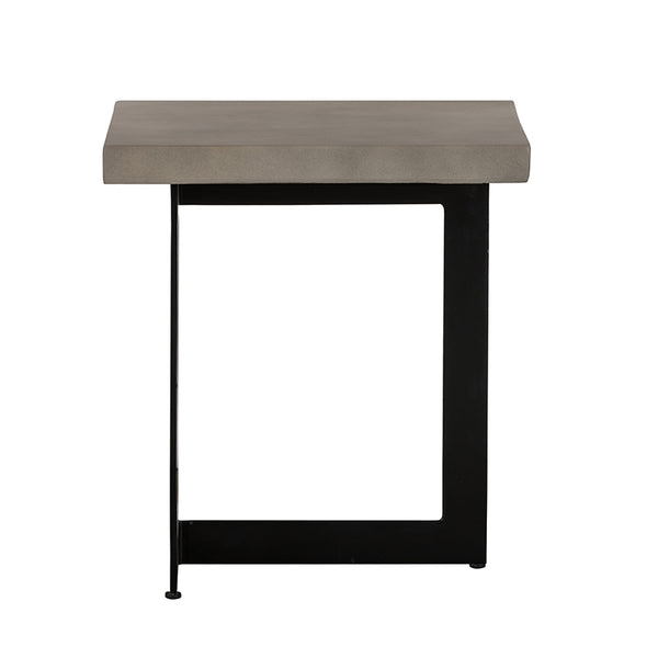VIG Furniture Modrest Sharon Modern Concrete & Black Metal End Table VGLBOWEN-LT45-01