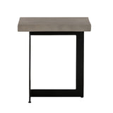 VIG Furniture Modrest Sharon Modern Concrete & Black Metal End Table VGLBOWEN-LT45-01