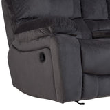 Porter Designs Ramsey Microfiber seat Transitional Reclining Console Love Gray 03-112C-02-6014