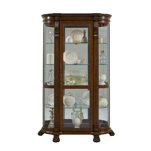 Pulaski Furniture Lighted Curved Front 4 Shelf Curio Cabinet in Maple Brown 102003-PULASKI 102003-PULASKI