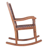 Walker Edison Solid Acacia Wood Outdoor Patio Rocking Chair - Dark Brown in Solid Acacia Wood OWRCDB 842158103703