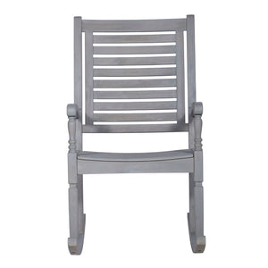 Walker Edison Patio Wood Rocking Chair - Gray Wash in Acacia Wood OWRCGW 842158194572