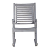 Walker Edison Patio Wood Rocking Chair - Gray Wash in Acacia Wood OWRCGW 842158194572