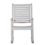 Walker Edison Patio Wood Rocking Chair - White Wash in Acacia Wood OWRCWW 842158194565
