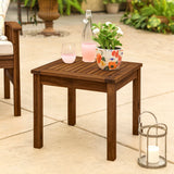 Walker Edison Patio Wood Side Table - Dark Brown in Solid Acacia Hardwood OWSSTDB 842158132406