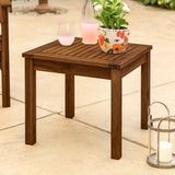 Walker Edison Patio Wood Side Table - Dark Brown in Solid Acacia Hardwood OWSSTDB 842158132406