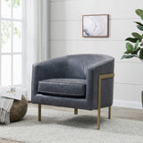 Harrod Bonded Leather Accent Chair Vintage Midnight