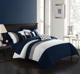 Ayelet Navy King 10pc Comforter Set