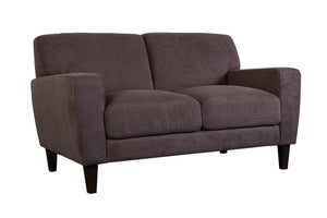 Porter Designs Evan Soft Textured Microfiber Contemporary Loveseat Brown 01-195-02-8130