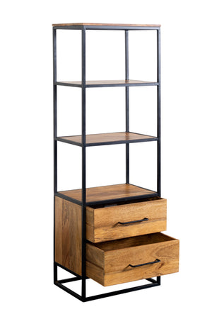 Porter Designs Delancy Solid Wood Industrial Bookcase Brown 09-116-28-3264