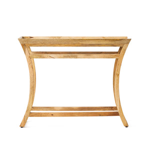Meagher Rustic Handcrafted Mango Wood Console Table, Natural Noble House