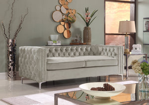 Da Vinci Silver Velvet Sofa