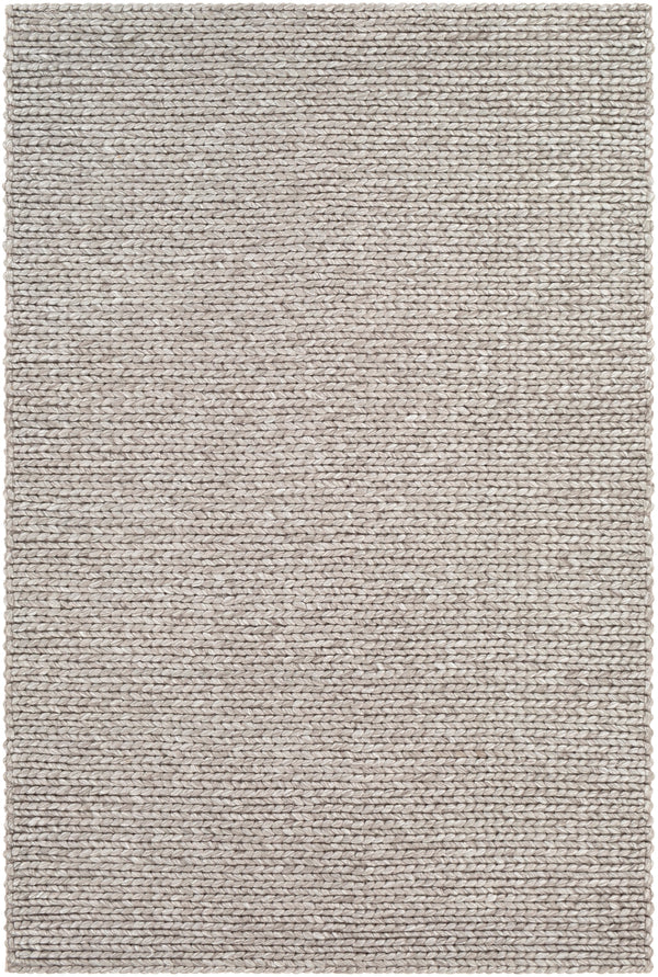 Ozark OZK-2300 Modern Viscose, Wool Rug OZK2300-913 Light Gray, Ivory 50% Viscose, 50% Wool 9' x 13'