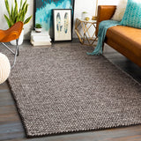 Ozark OZK-2303 Modern Viscose, Wool Rug OZK2303-913 Charcoal 50% Viscose, 50% Wool 9' x 13'