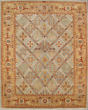 Azerbaijan Collection Hand-Knotted Lamb's Wool Area Rug , L. Blue