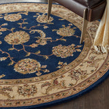 Nourison Nourison 2000 2022 Persian Handmade Tufted Indoor Area Rug Navy 4' x ROUND 99446709486