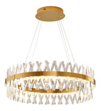 Bethel Gold LED Chandelier in Metal & Crystal