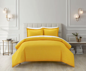 Tyson Yellow Queen 3pc Duvet Set