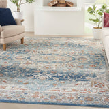 Nourison Concerto CNC11 Vintage Machine Made Power-loomed Indoor only Area Rug Ivory Blue 10' x 14' 99446822338
